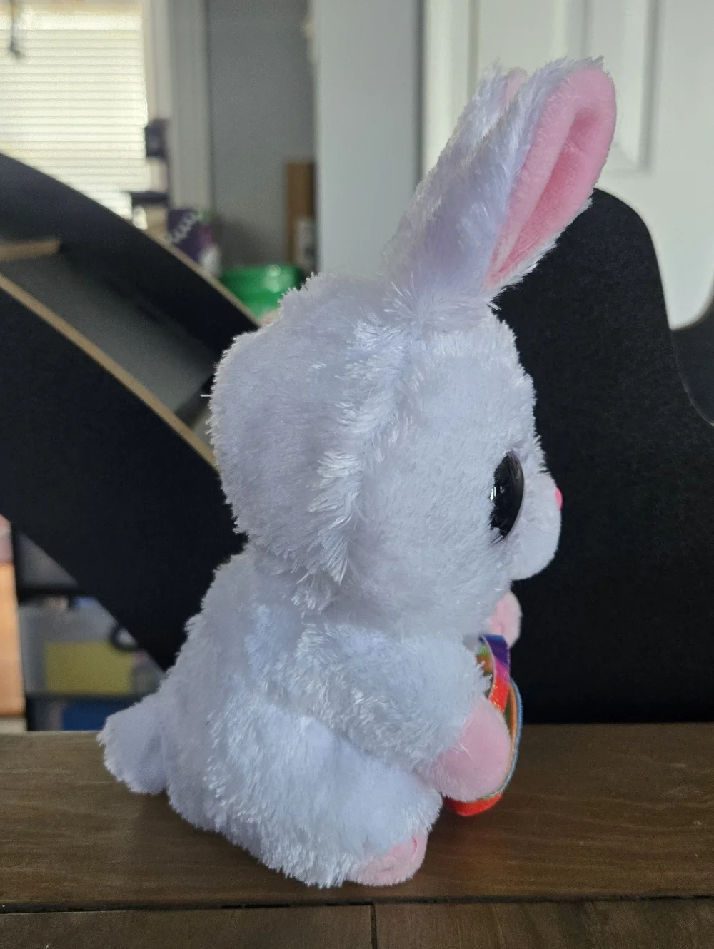 Plush Ty Silk 2021 White & Pink Easter Bunny Sunday